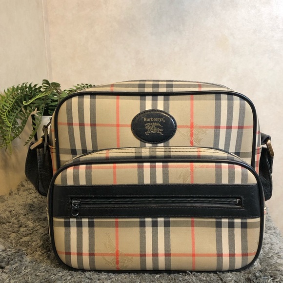 Burberry Handbags - BURBERRY Vintage Plaid Canvas Shoulder Bag